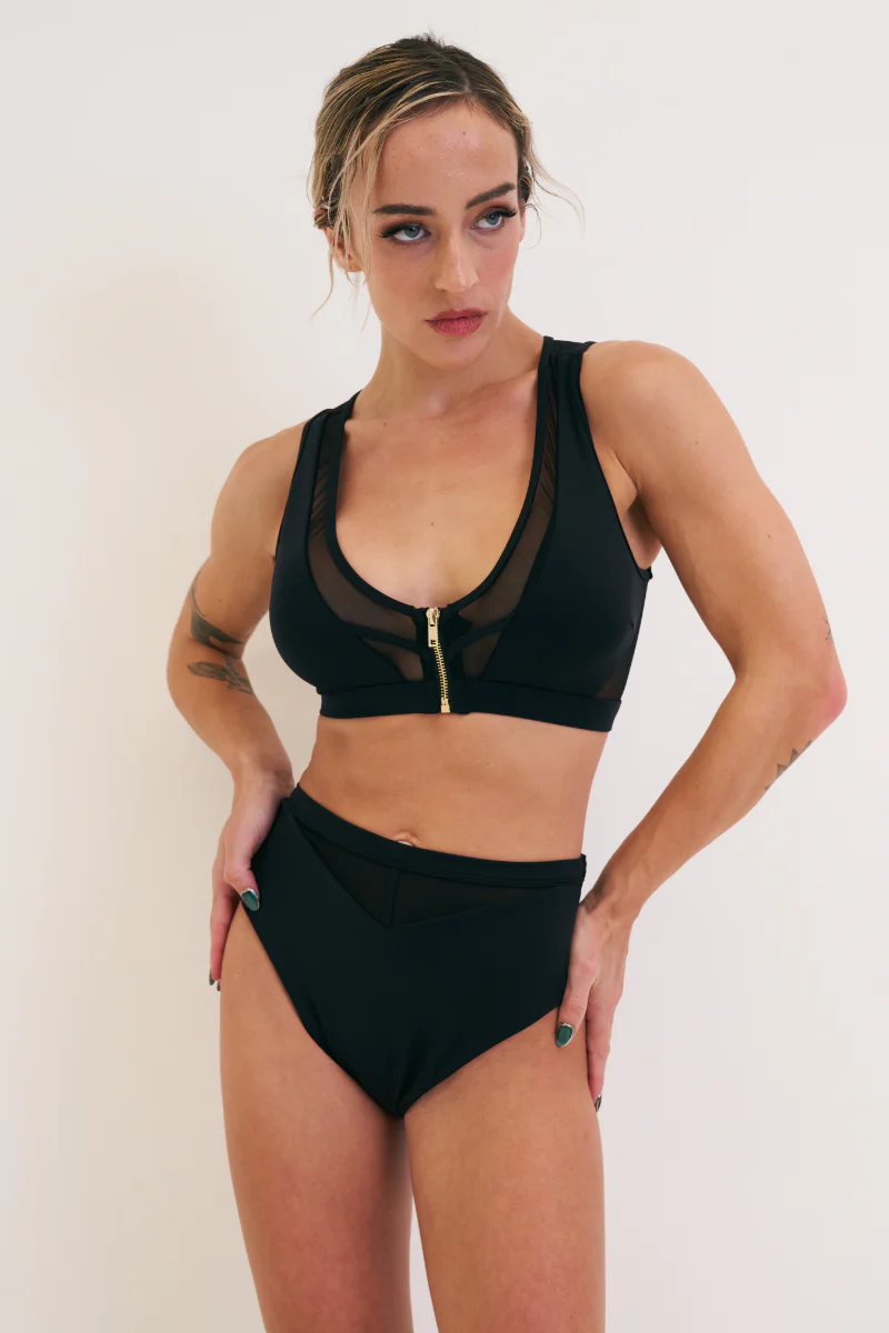 Lunalae Odessa High Waist Bottoms - Black Mesh - Image 4
