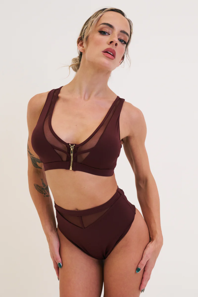 Lunalae Odessa High Waist Bottoms - Chocolate Mesh - Image 3