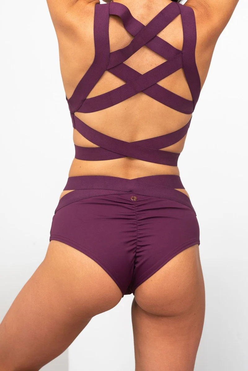 Lunalae Tara Low Waisted Bottoms - Recycled Mulberry - Image 3