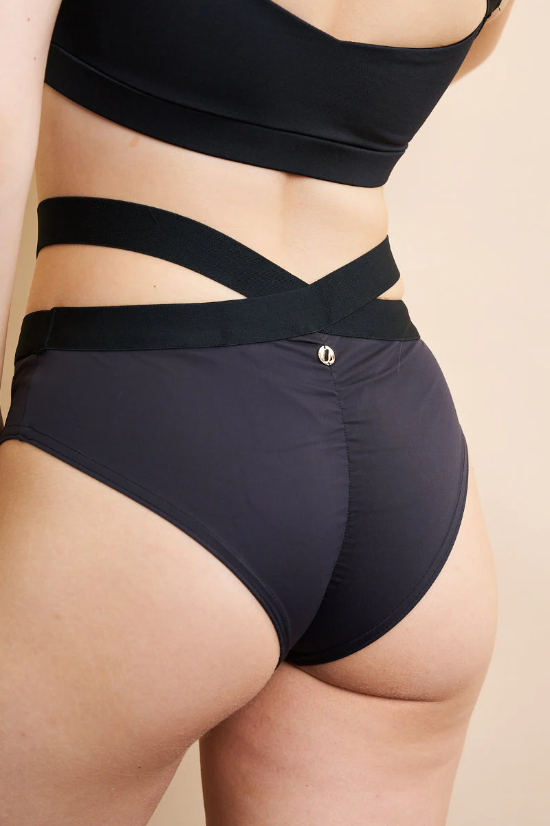 Lunalae Tia Strappy Crossover Top - Recycled Black - Image 5