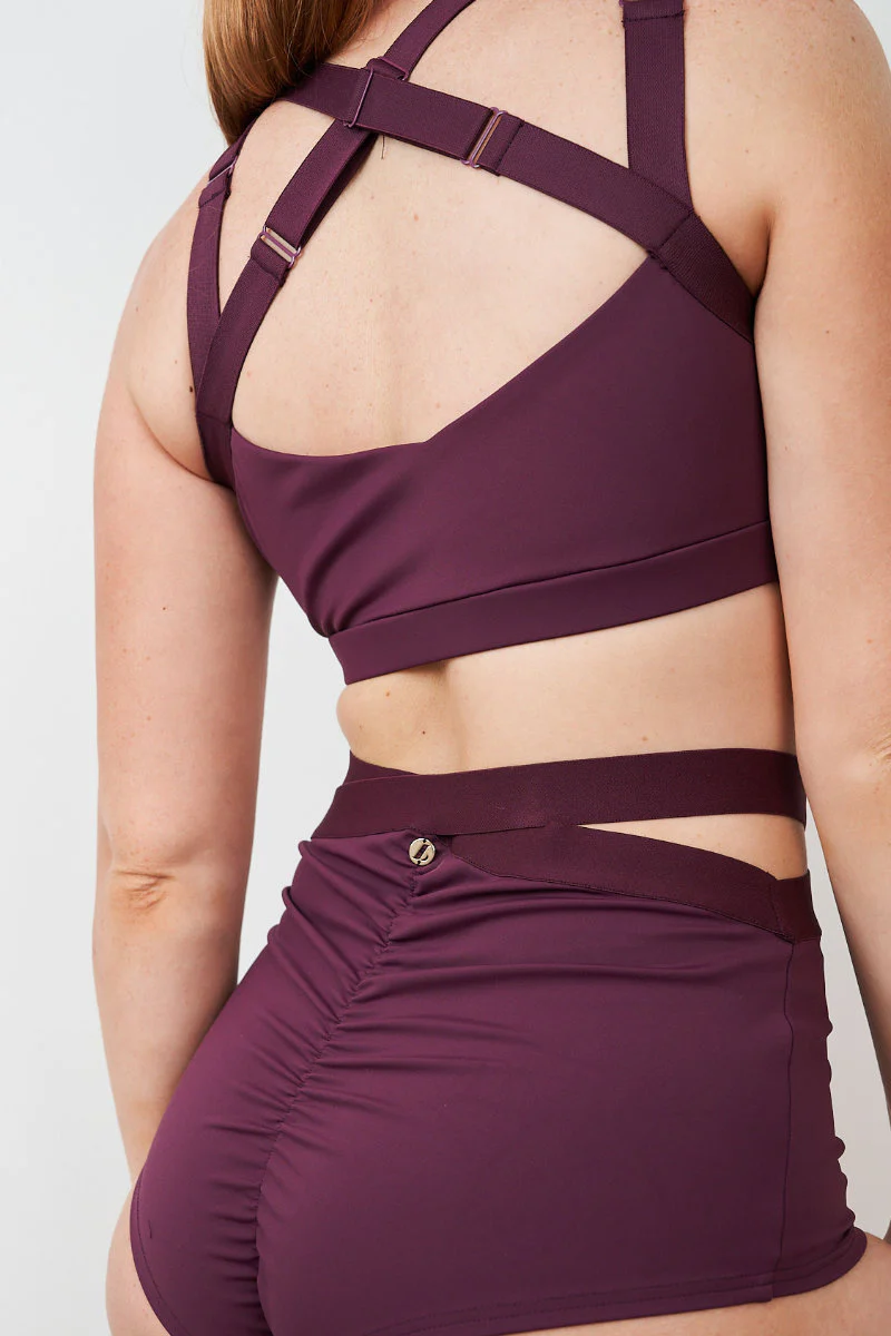 Lunalae Tia Strappy Crossover Top - Recycled Mulberry - Image 5