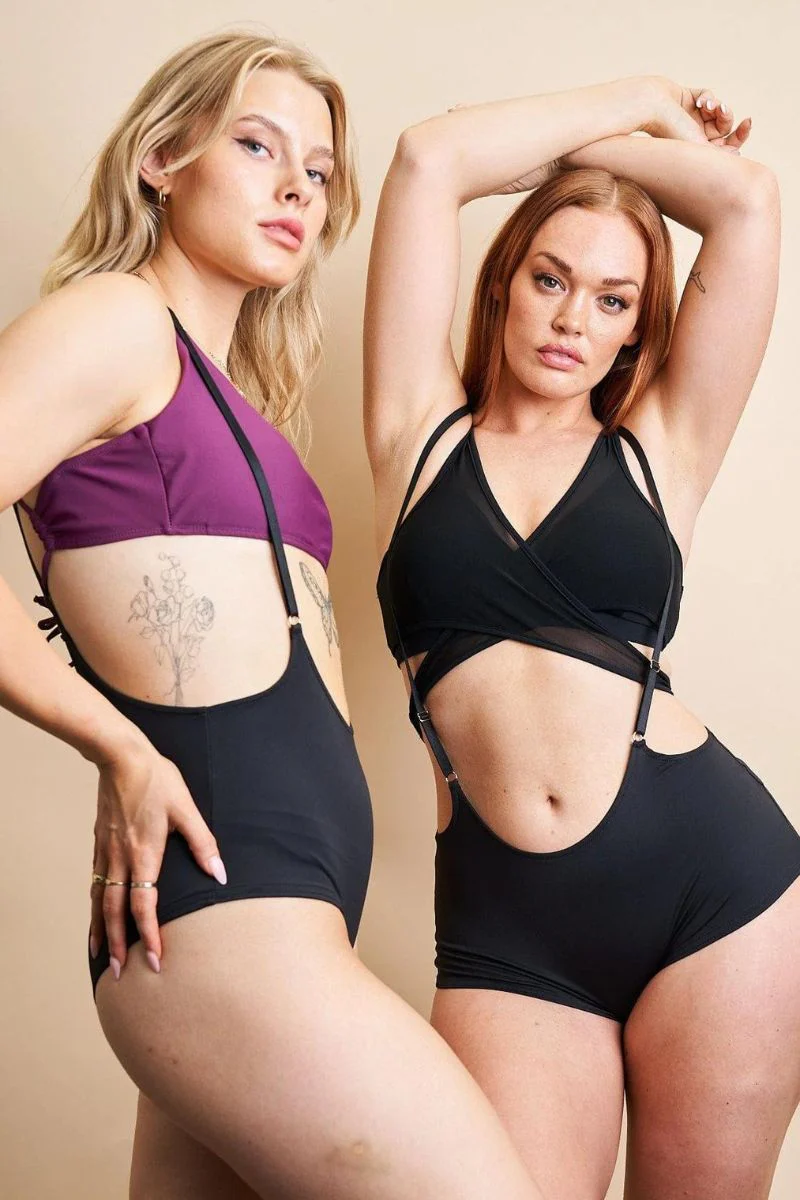Lunalae Zena Overall Sling Bottoms - Black - Image 3