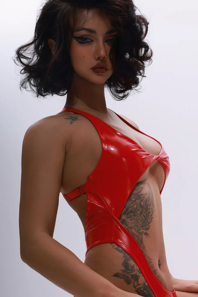MADGAMER Glamour Muse Bodysuit - Flame Red - Image 3