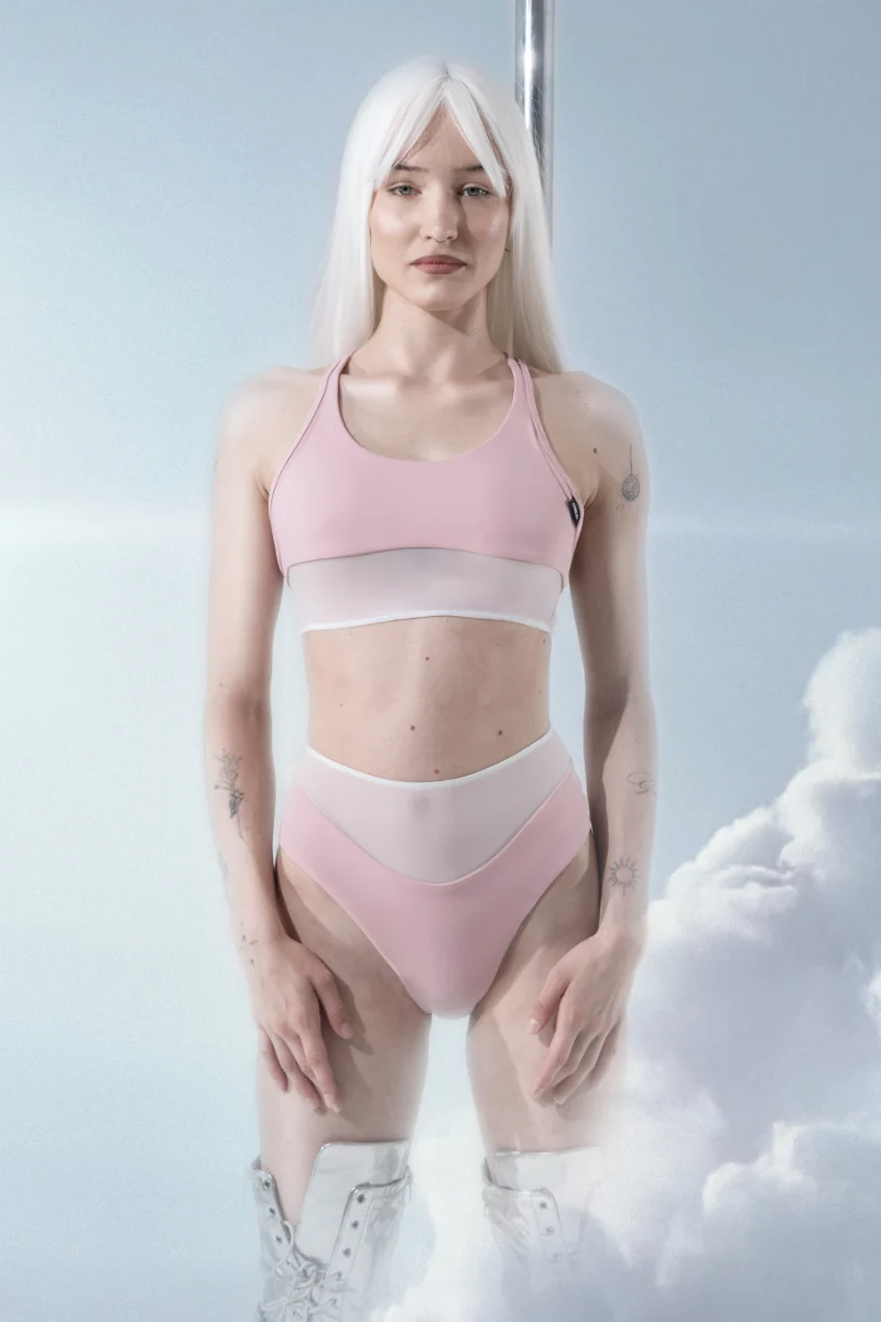 MÆD Glitch High-Waisted Shorts - Pink