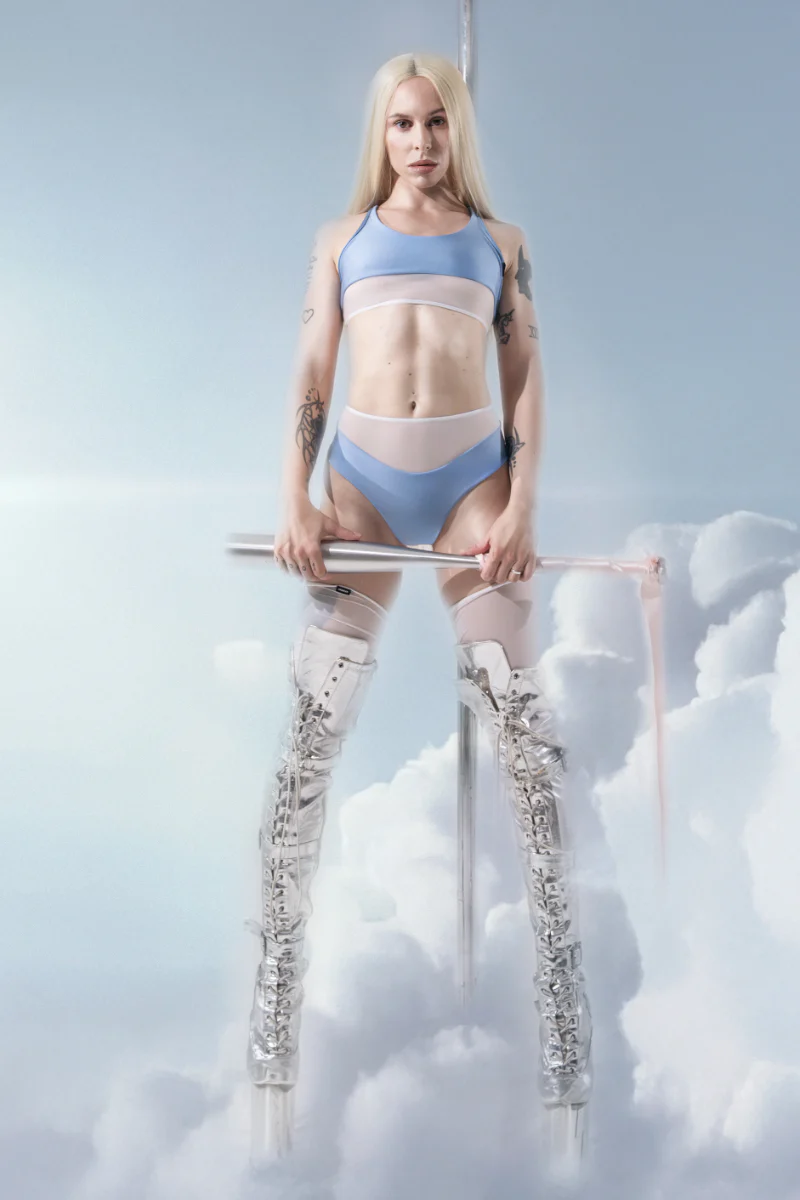 MÆD Glitch High-Waisted Shorts - Sky - Image 5