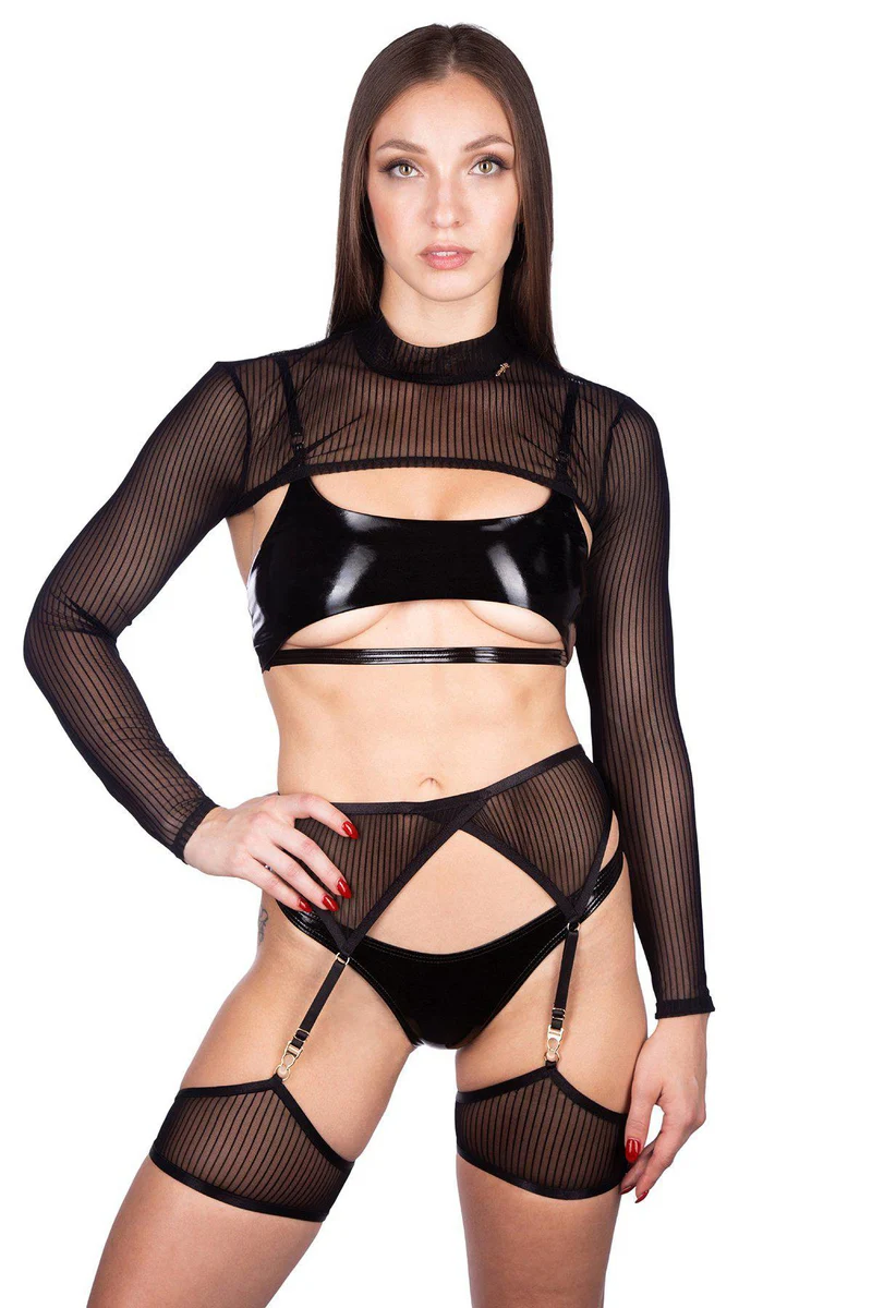 Naughty Thoughts XXX Rated See Through Garter Belt - Black - Image 2