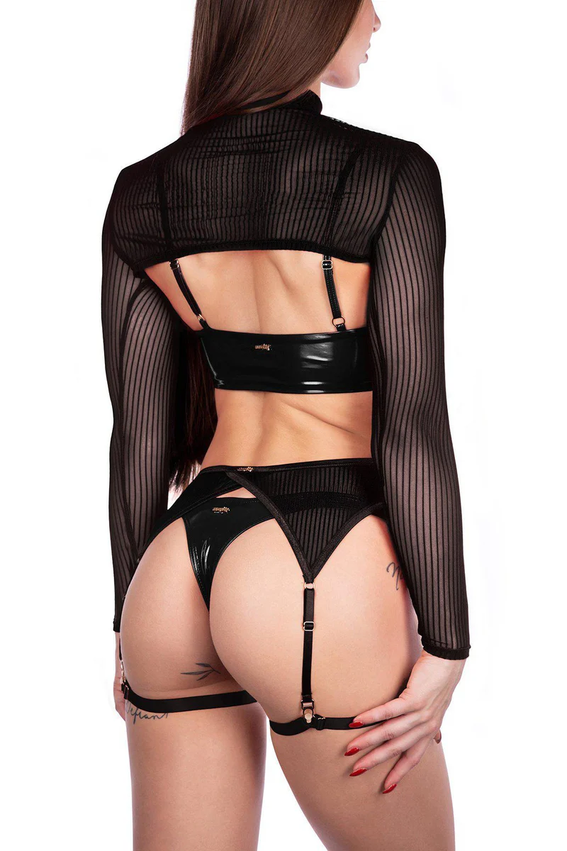 Naughty Thoughts XXX Rated See Through Garter Belt - Black - Image 3