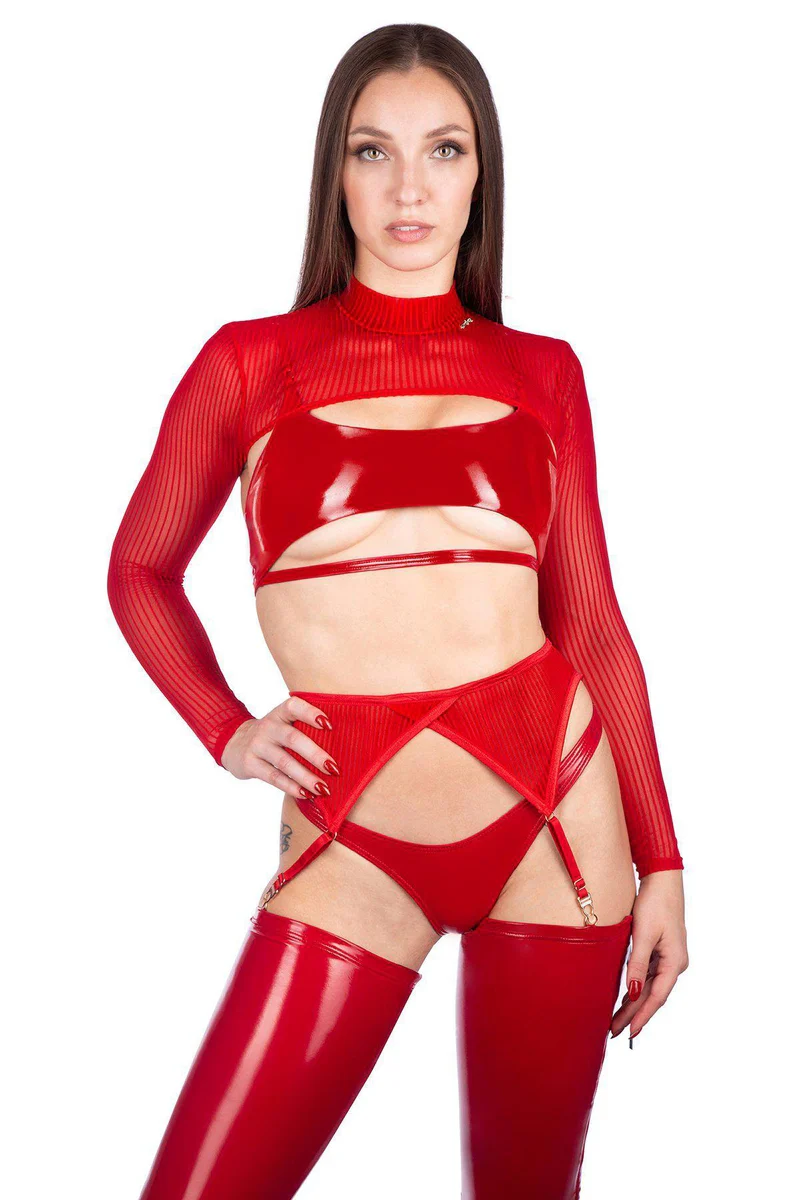 Naughty Thoughts XXX Rated See Through Shrug - Red - Image 6