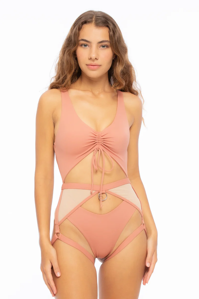 Nona Perkasa Hotline Garter Belt - Pastel/Sand - Image 5