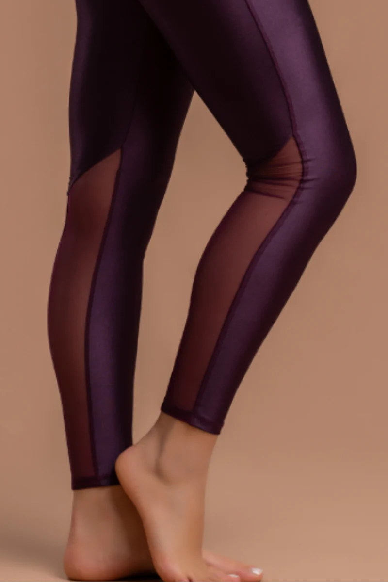 Paradise Chick Gigi Mesh Leggings - Maroon - Image 5