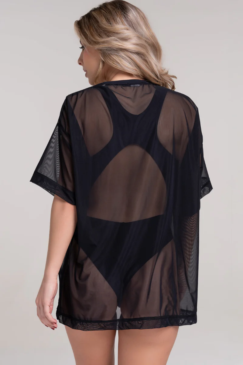 Paradise Chick Medusa Mesh Oversized T-Shirt - Black - Image 2