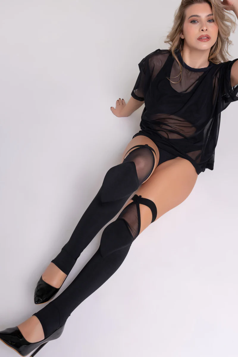 Paradise Chick Polecious Kneepad Socks - Black