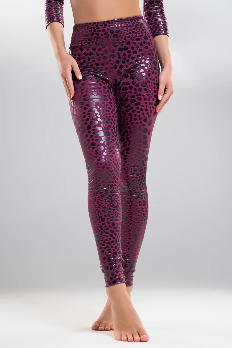 Paradise Chick Superhero Sticky High Waist Leggings - Magenta Chameleon - Image 5