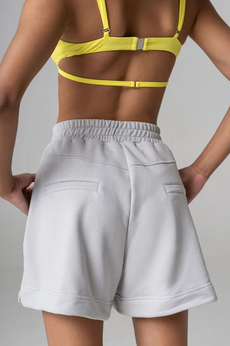 Paradise Chick Supreme Jersey Logo Shorts - Light Grey - Image 2