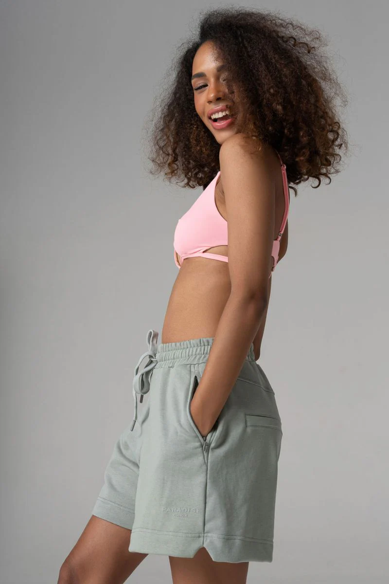Paradise Chick Supreme Jersey Logo Shorts - Pistachio - Image 3