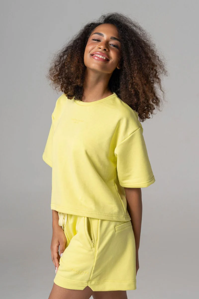 Paradise Chick Supreme Logo T-shirt - Mellow Yellow - Image 3