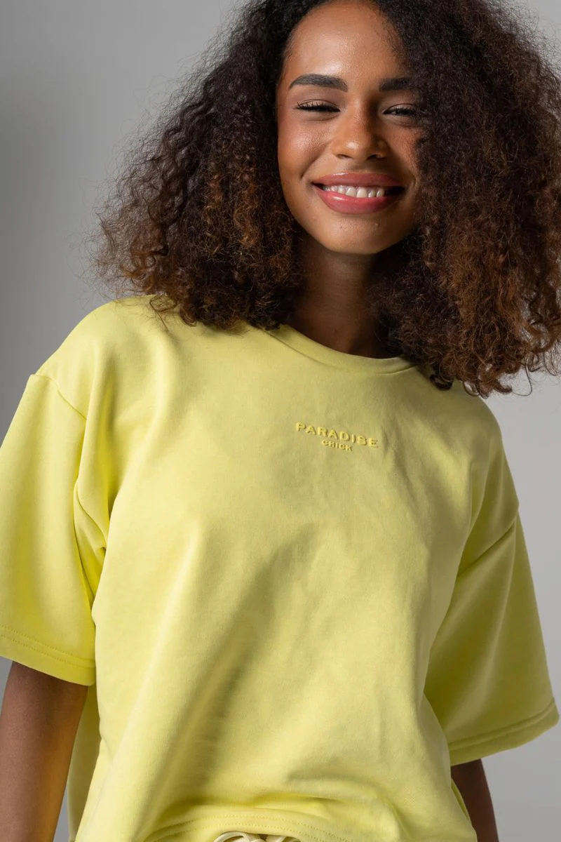 Paradise Chick Supreme Logo T-shirt - Mellow Yellow - Image 5