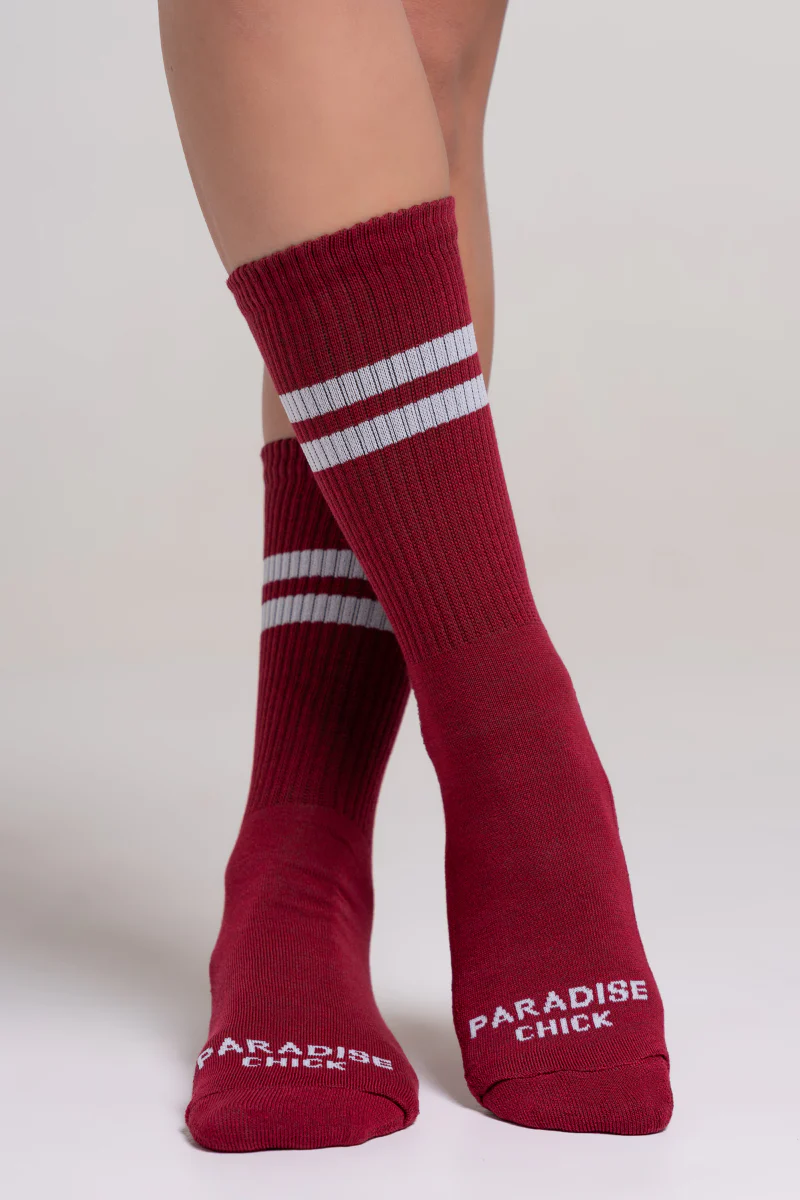 Paradise Chick Supreme Pole Dance Socks - Burgundy - Image 2
