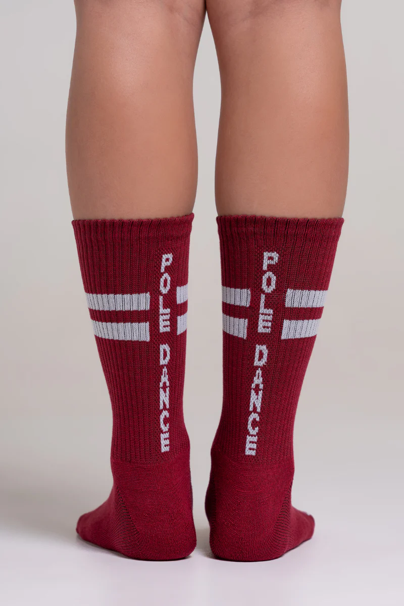 Paradise Chick Supreme Pole Dance Socks - Burgundy - Image 3