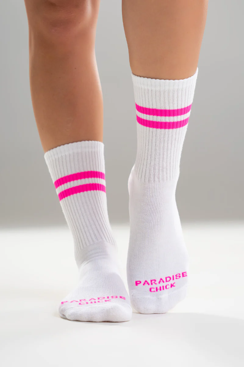 Paradise Chick Supreme Pole Dance Socks - Neon Pink - Image 4