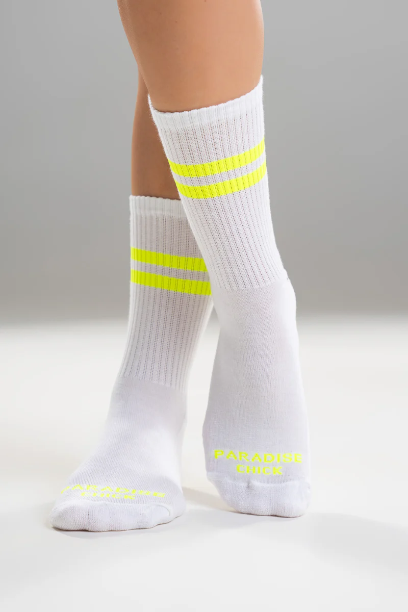 Paradise Chick Supreme Pole Dance Socks - Neon Yellow - Image 2