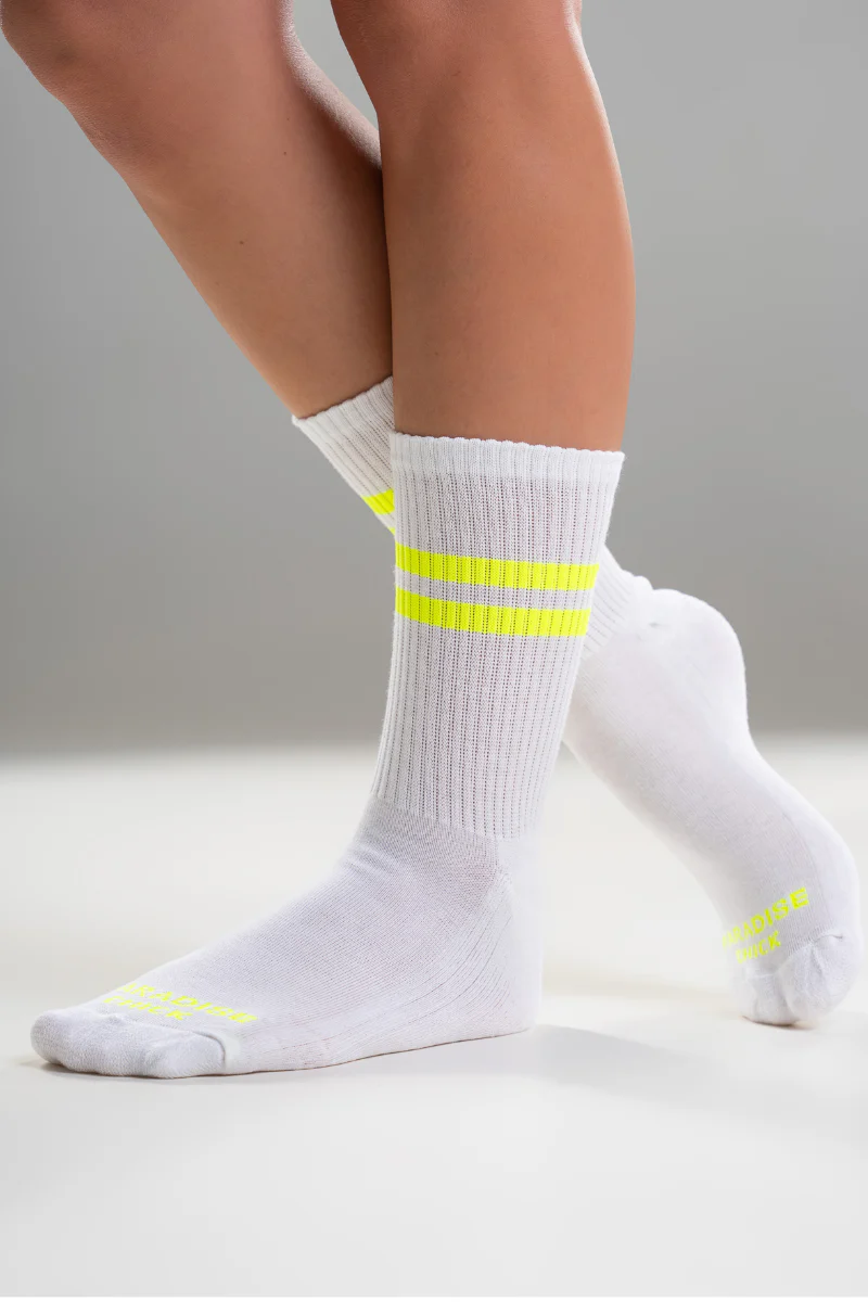 Paradise Chick Supreme Pole Dance Socks - Neon Yellow - Image 3