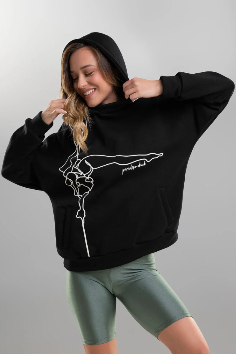 Paradise Chick Supreme Pole Dancer Hoodie - Black - Image 4