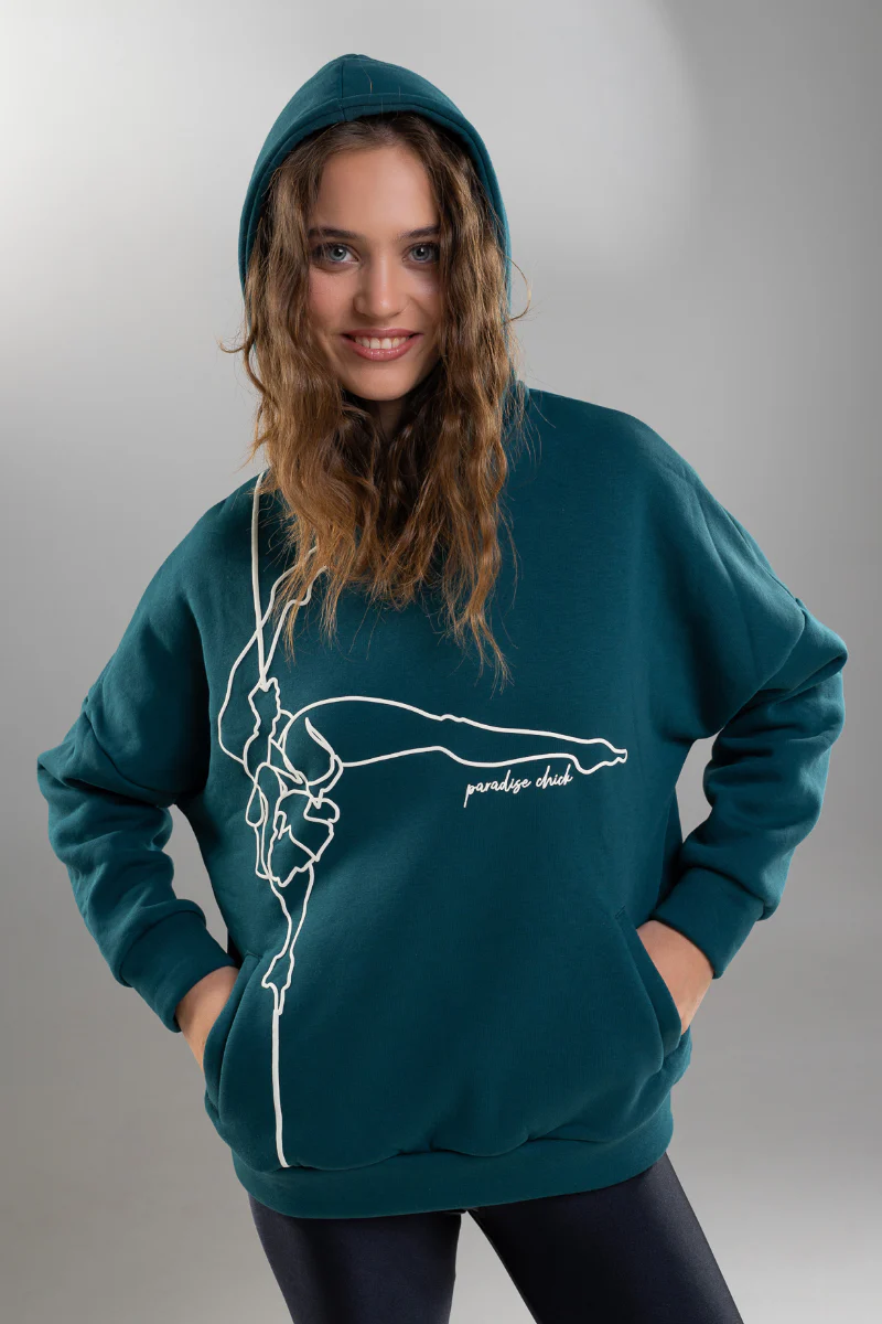 Paradise Chick Supreme Pole Dancer Hoodie - Petrol - Image 3