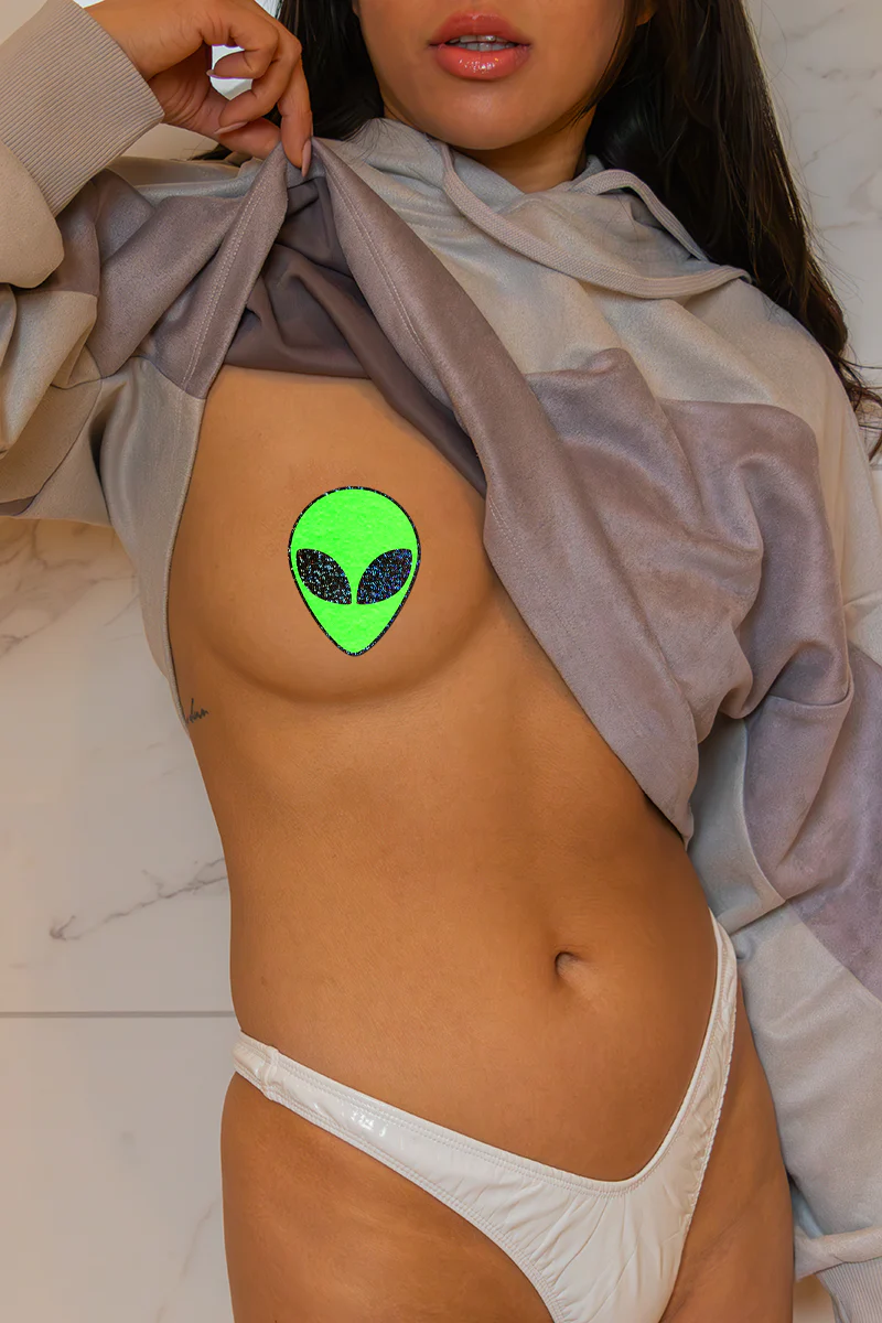 Pastease Alien Nipple Pasties - Glow in the Dark