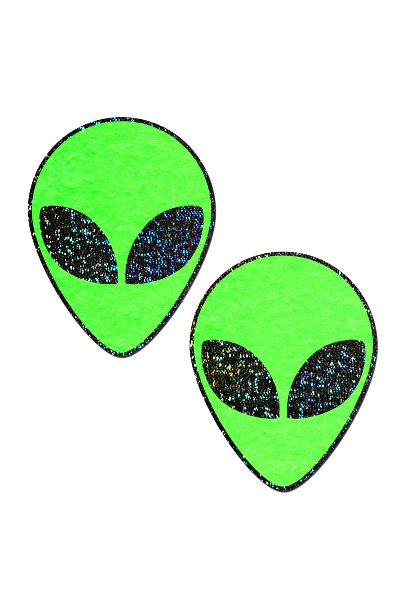 Pastease Alien Nipple Pasties - Glow in the Dark - Image 2