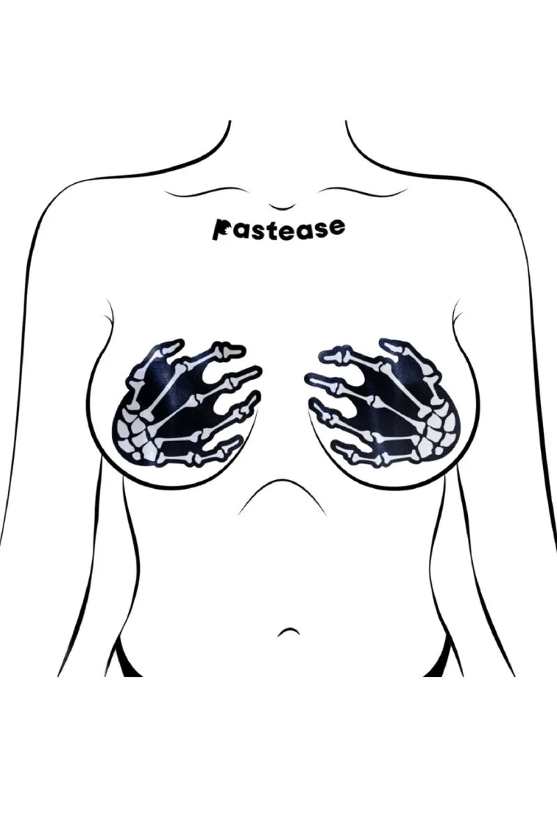 Pastease Boney Hands Nipple Pasties - Skeleton - Image 4