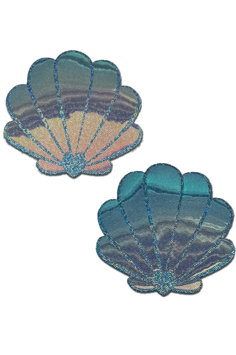 Pastease Seashell Opalescent Nipple Pasties - Seafoam Blue - Image 2