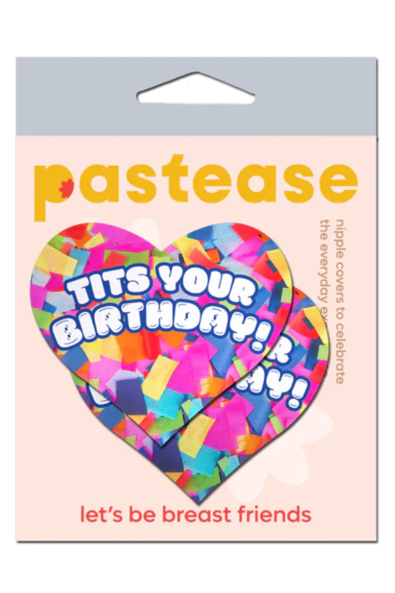 Pastease Tits Your Birthday! Heart Nipple Pasties - Confetti - Image 3