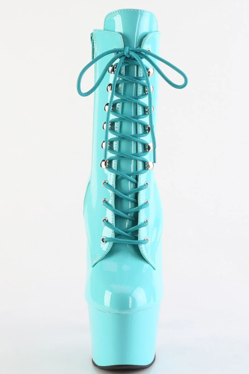 Pleaser USA Adore-1020 7inch Boots - Patent Aqua - Image 2