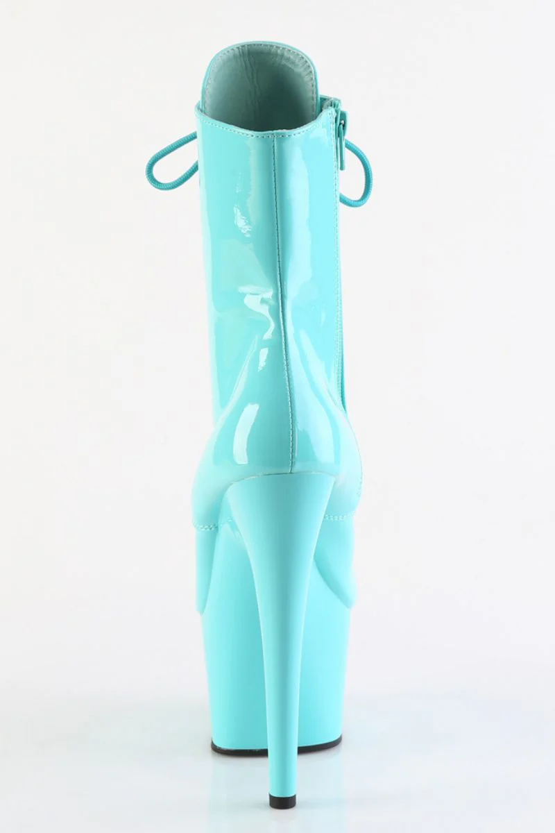 Pleaser USA Adore-1020 7inch Boots - Patent Aqua - Image 3