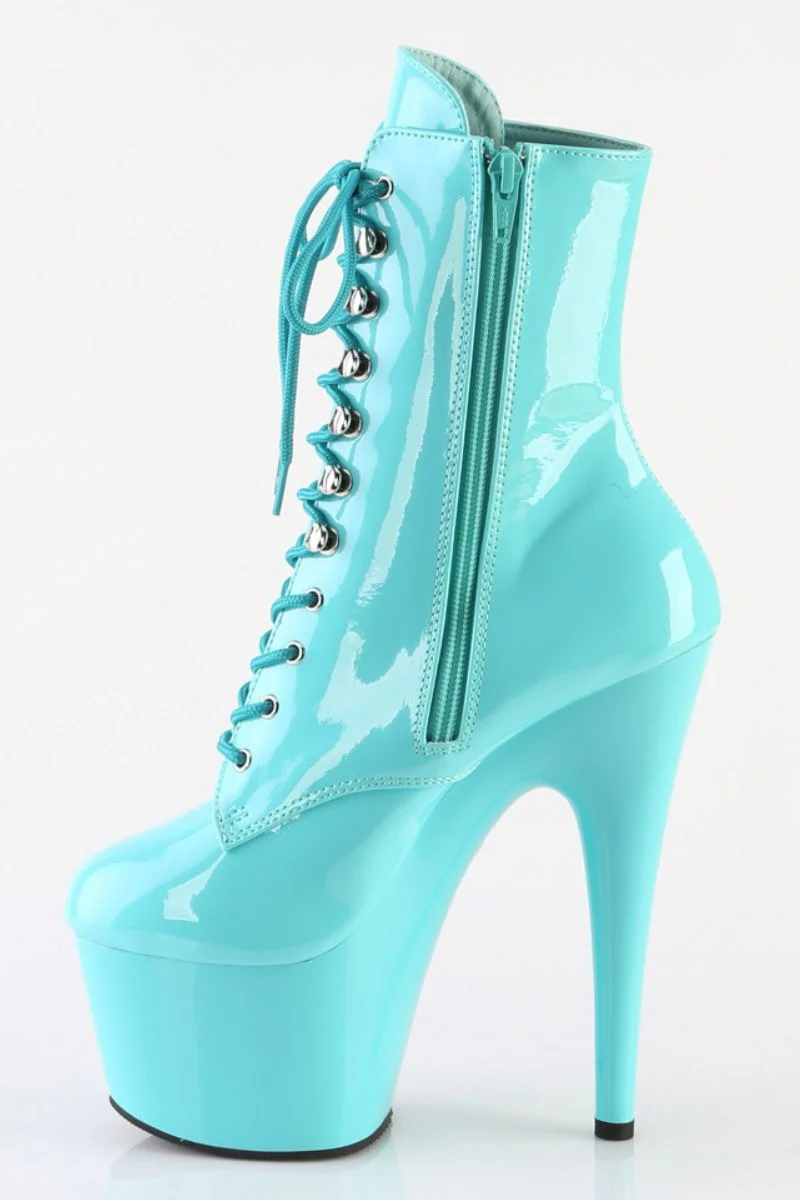 Pleaser USA Adore-1020 7inch Boots - Patent Aqua - Image 4