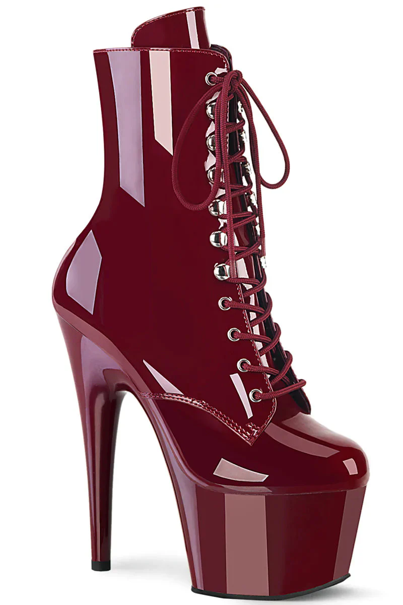 Pleaser USA Adore-1020 7inch Boots - Patent Burgundy