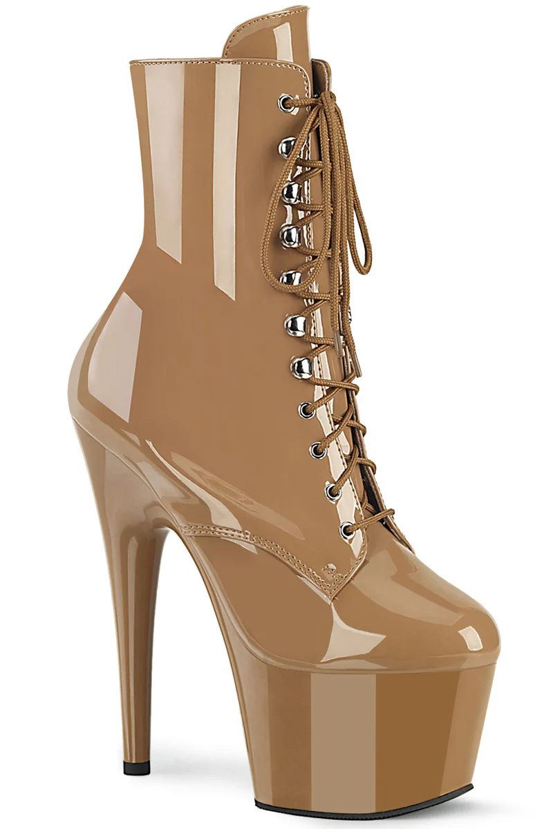 Pleaser USA Adore-1020 7inch Boots - Patent Toffee