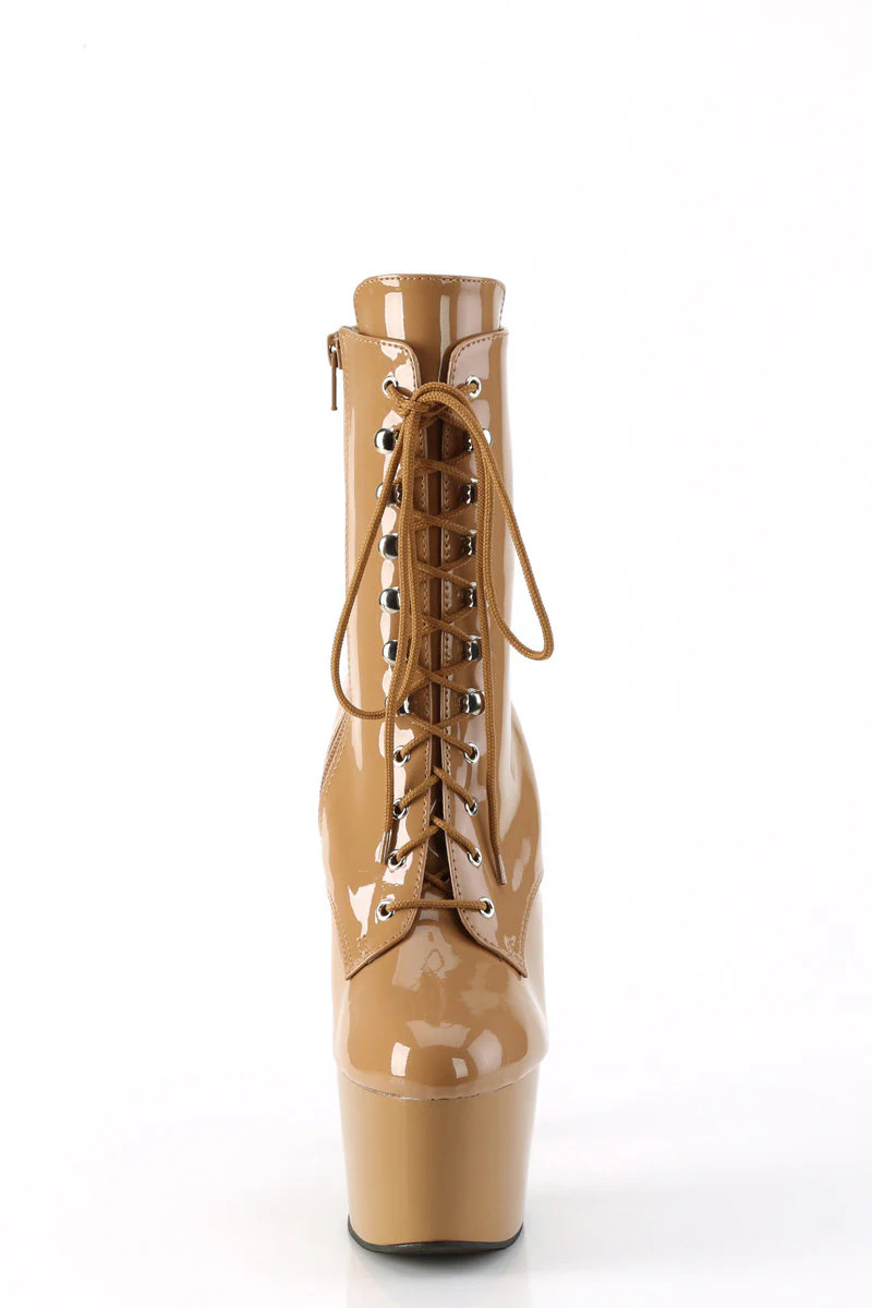 Pleaser USA Adore-1020 7inch Boots - Patent Toffee - Image 2