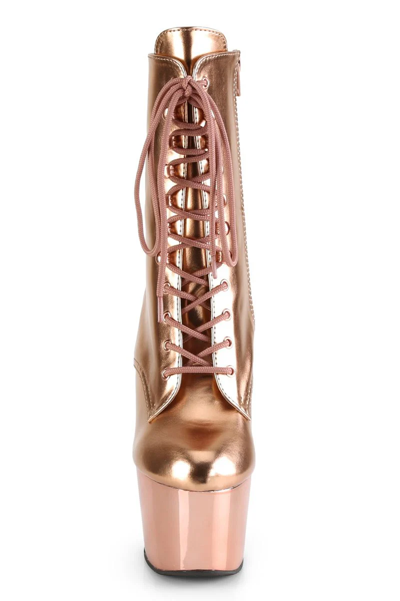 Pleaser USA Adore-1020 7inch Boots - Rose Gold (UK2 ONLY) - Image 2