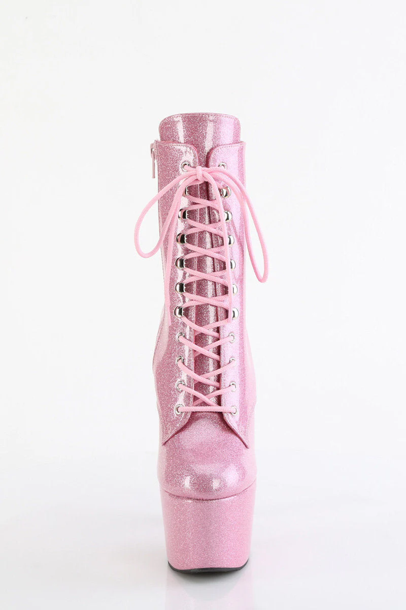Pleaser USA Adore-1020GP 7inch Boots - Baby Pink Glitter - Image 2