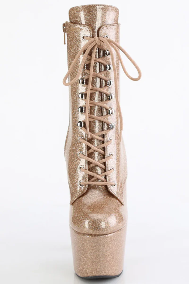 Pleaser USA Adore-1020GP 7inch Boots - Gold Glitter (UK2 ONLY) - Image 2