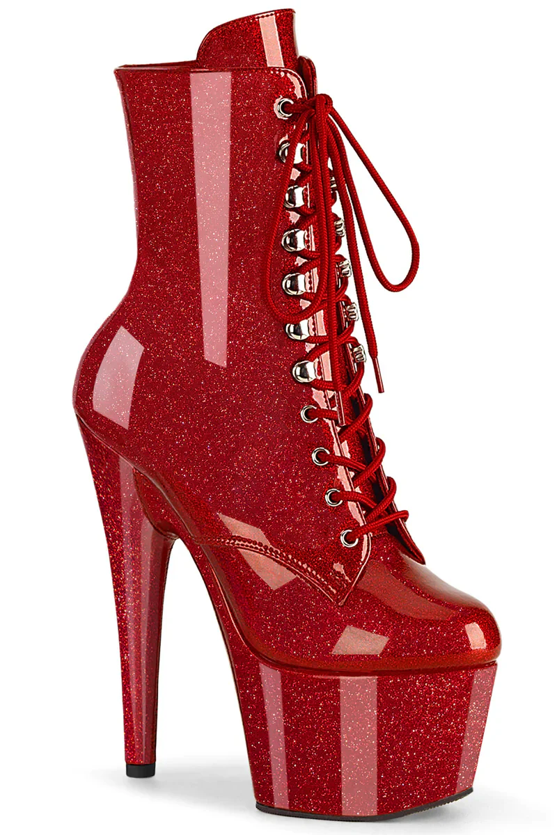 Pleaser USA Adore-1020GP 7inch Boots - Ruby Glitter