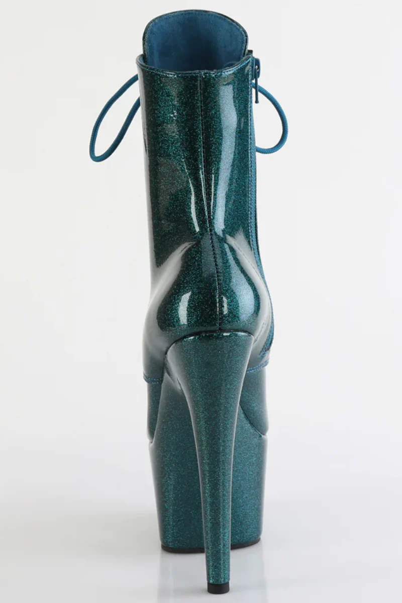 Pleaser USA Adore-1020GP 7inch Boots - Teal Glitter - Image 3