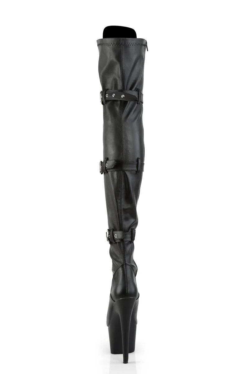 Pleaser USA Adore-3028 7inch Thigh High Boots - Matte Black - Image 3