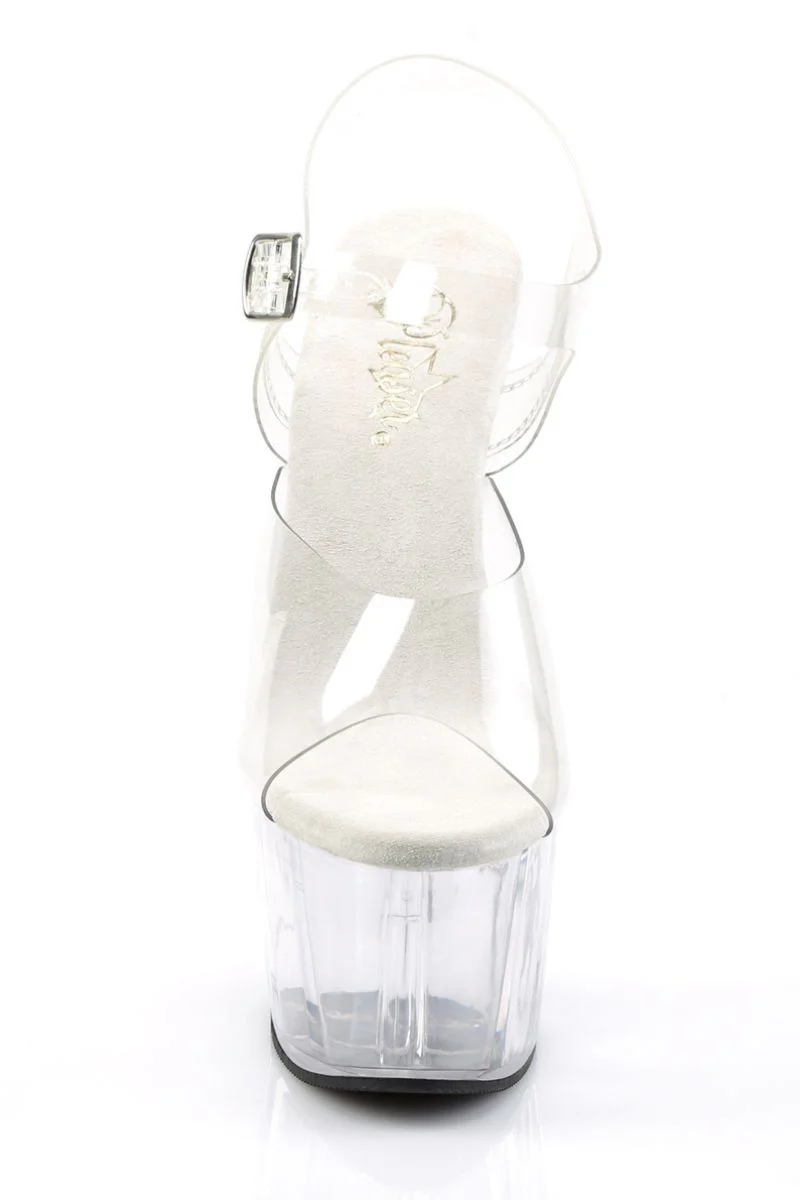 Pleaser USA Adore-708 7inch Stilettos - Clear - Image 4