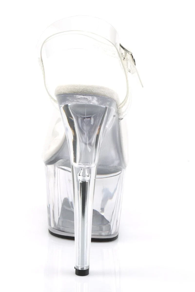 Pleaser USA Adore-708 7inch Stilettos - Clear - Image 5