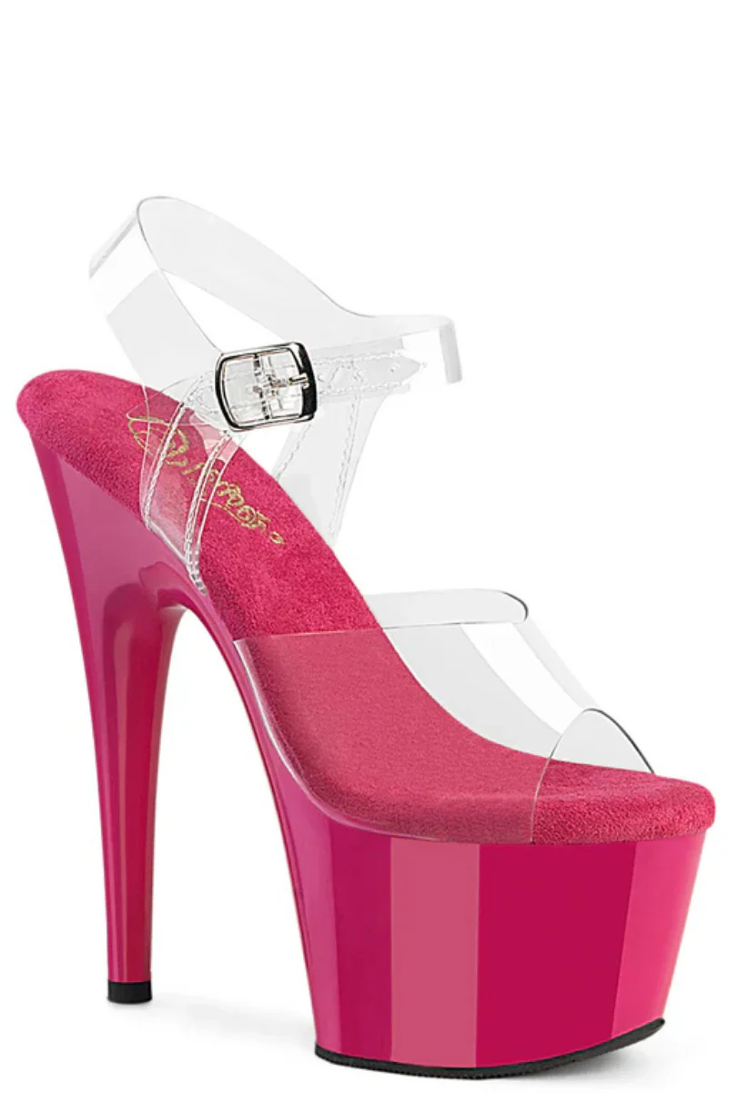 Pleaser USA Adore-708 7inch Stilettos - Hot Pink - Image 3