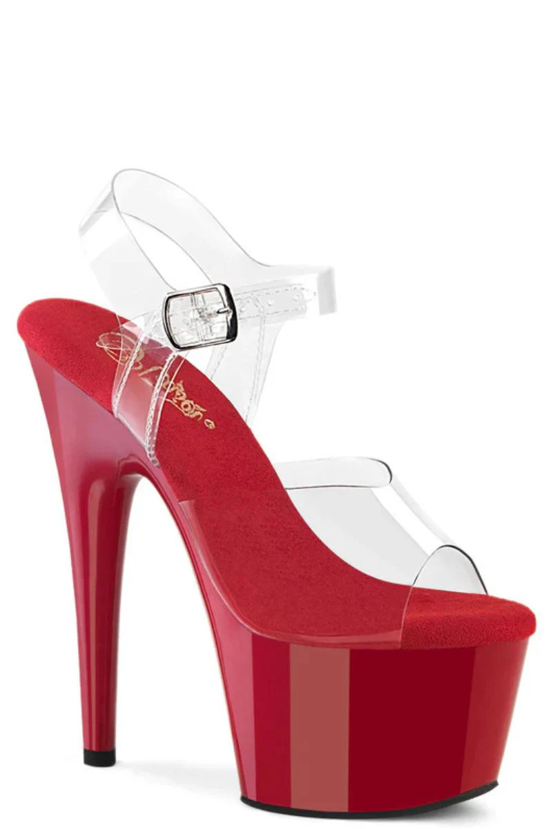 Pleaser USA Adore-708 7inch Stilettos - Red - Image 3