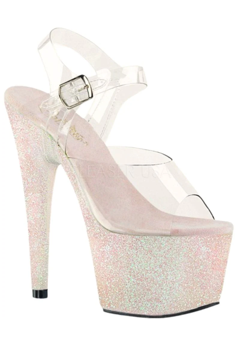 Pleaser USA Adore-708HMG Glitter 7inch Stilettos - Opal - Image 3